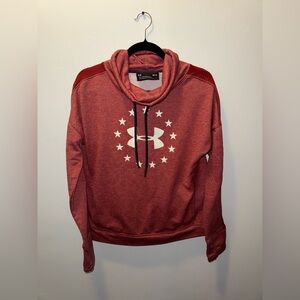 Under Armour Heathered Red Pullover Hoodie with Star Detail